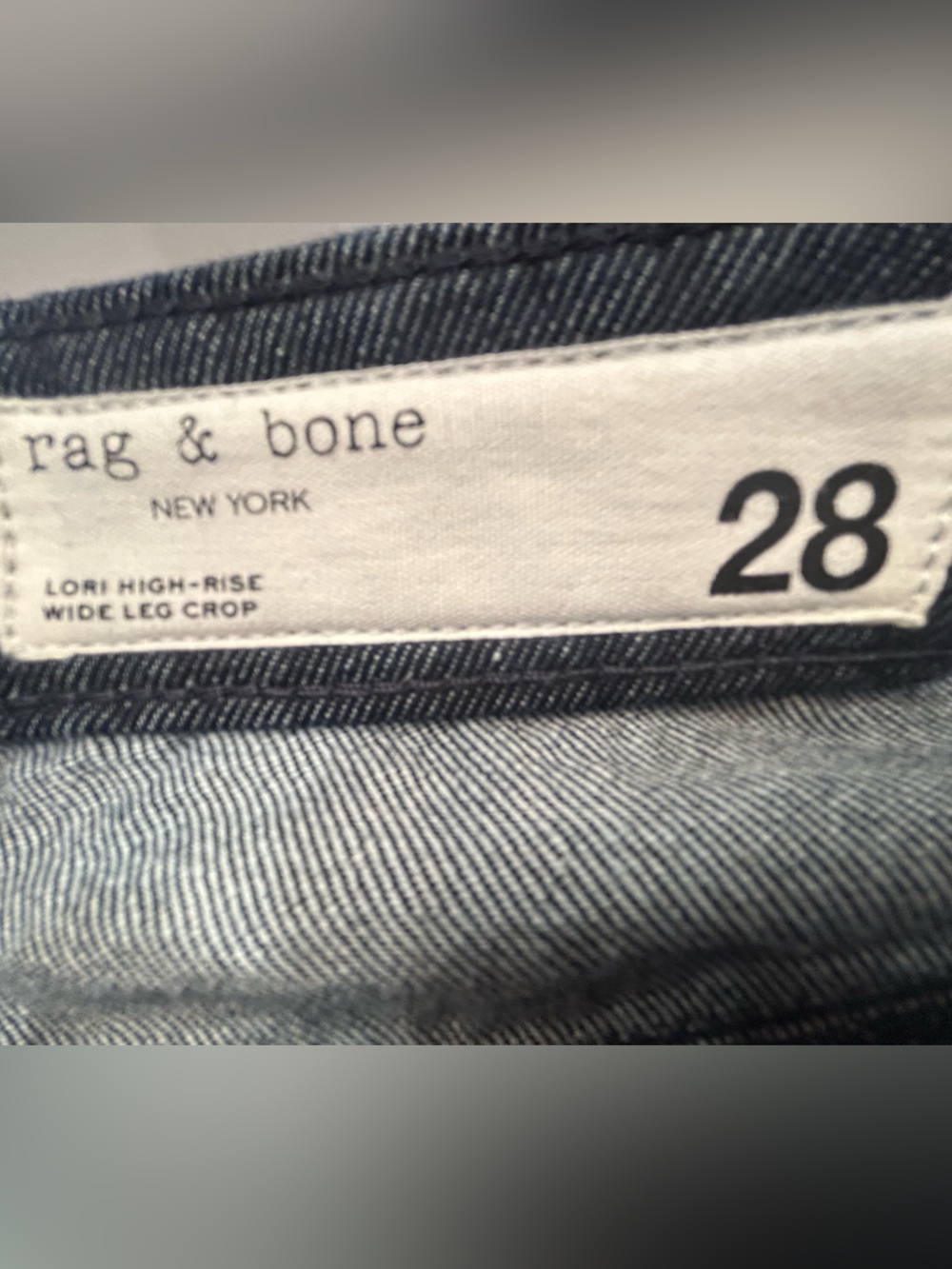 NWT rag & bone Wide-Leg High-Rise Crop Jeans in Dark Indigo - Picture 6 of 9